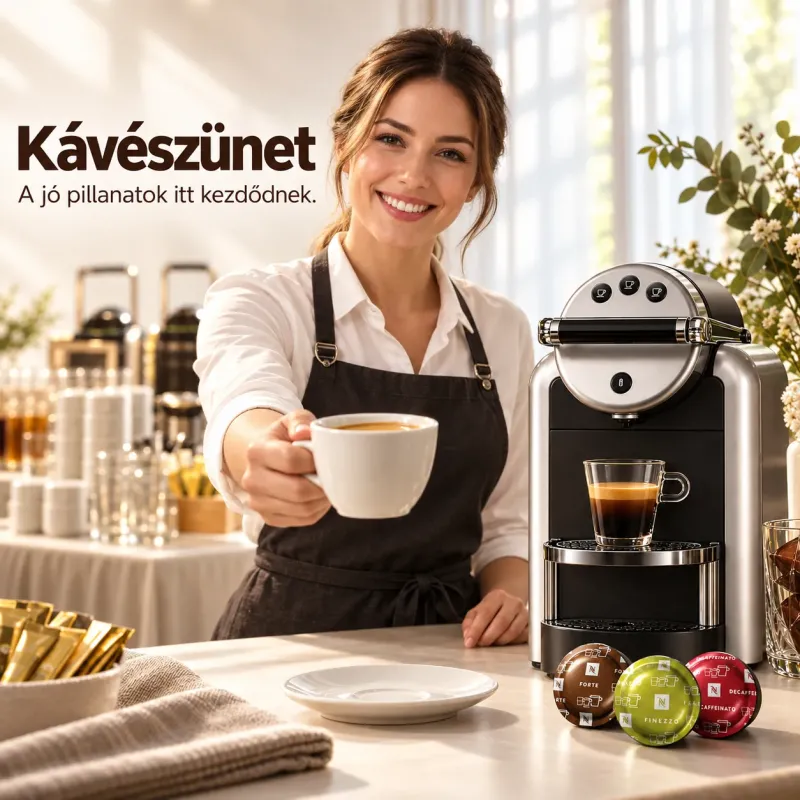 1 fő személyzet a kávégéphez